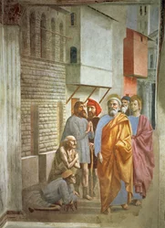 Der heilige Petrus heilt mit seinem Schatten, um 1427