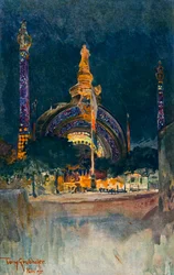 Beleuchtung des Haupteingangs der Pariser Ausstellung, 1900.