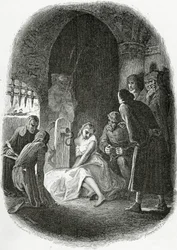 Das Verhör Esmeraldas - Illustration aus „Notre-Dame de Paris“, 19. Jahrhundert