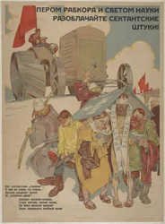 Mit der Feder und dem Licht der Wissenschaft enthüllt er die Machenschaften der Sekten, 1929.