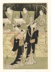 Schauspieler Sawamura Sojuro III und Iwai Hanshiro IV als Jihei und Koharu