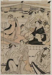 Bootsfahrt auf dem Sumida-Fluss, 1789