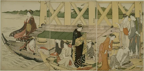 Vergnügungsboote unter der Azuma-Brücke