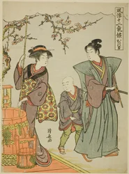 Der erste Monat (Mutsuki), aus der Serie "Modische zwölf Jahreszeiten (Furyu juni kiko)"