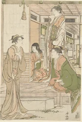 Yoshitsune bringt Joruri hime eine Serenade