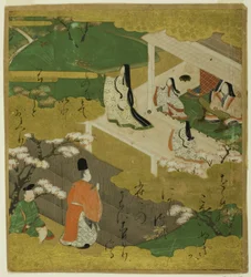 Illustration der Geschichte von Genji, Kapitel 5 Waka-Murasaki