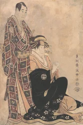 Sagawa Kikunojo III als Kurtisane Katsuragi und Sawamura Sojuro
