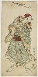 Der Schauspieler Ichikawa Yaozo III als Spatzenverkäufer Bunji Yasukata (Sandai-me Ichikawa Yaozo no suzume uri Bunji Yasukata)