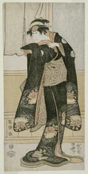 Der Schauspieler Iwai Hanshiro IV als Otoma, Tochter von Ohina aus Inamuragasaki in Kamakura