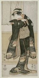 Der Schauspieler Iwai Hanshiro IV als Otoma, Tochter von Ohina aus Inamuragasaki in Kamakura