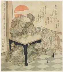 Chinesische Prinzessin an einem Sticktisch, 1828