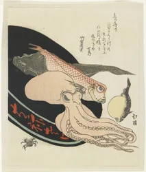 (Oktopus, Roter Fliesenfisch, Hecht, Kugelfisch und Krabbe)