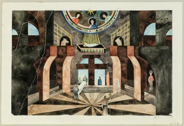 Bühnenbild für die Tragödie Die Nibelungen von Friedrich Hebbel, ca. 1934