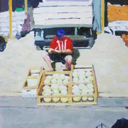 Mann verkauft Melonen (San Juan, Argentinien), 2014