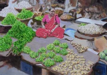 Verkauf von Chilis und Ingwer (Thane, Mumbai)