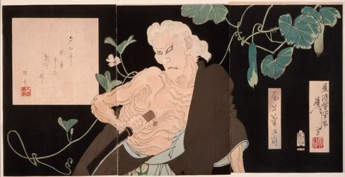 Onoe Kikugorō V. in der Rolle der Hexe von Adachigahara