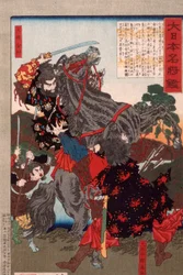 Ōtomo no Kanemura kämpft gegen den Usurpator Ōtodo Matori