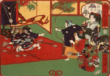 Tokugawa Ietsuga beim Bogenschießen