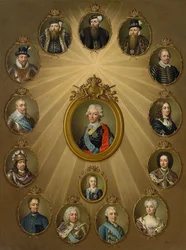 Die gustavianische Familie, um 1785