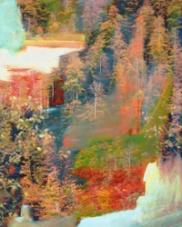 Abstrakter Herbstwaldtraum