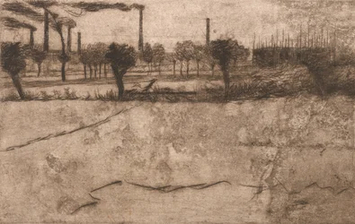 Landschaft mit Industrieanlagen