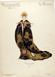 Kostüm für die Figur der Prinzessin Turandot in der Oper "Turandot" von Giacomo Puccini (1858-1924) - 1926