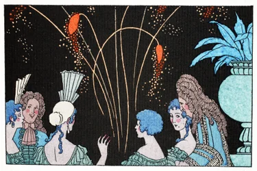 Feuerwerk bei Mondschein
