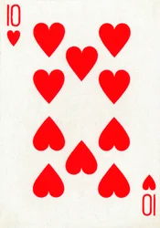 10 der Herzen aus einem Kartenspiel von Goodall & Son Ltd., ca. 1940