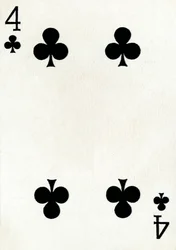 4 der Kreuz aus einem Kartenspiel von Goodall & Son Ltd., um 1940