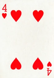 4 der Herzen aus einem Kartenspiel von Goodall & Son Ltd.