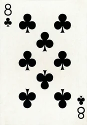 8 der Kreuz aus einem Kartenspiel von Goodall & Son Ltd., ca. 1940