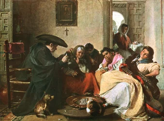 Ein Plausch um den Brasero, 1866, ca. 1902