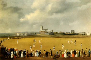 Ein Cricket-Match in der Christchurch Priory, Hampshire, 1850, 1947