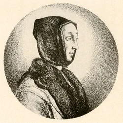 Eine niederländische Dame im Pelzkragen und Kapuze