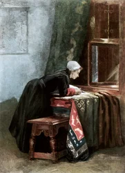 Eine Niederländerin schneidet Stoff, 1889
