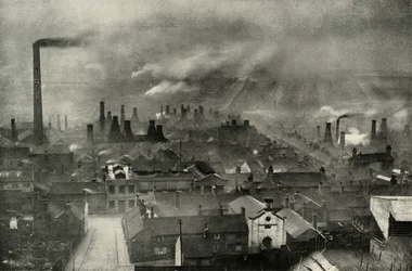 Eine Fabriklandschaft in den Potteries