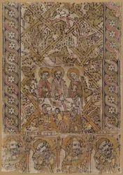 Ein Lesepulttuch mit der Hochzeit zu Kana, um 1400