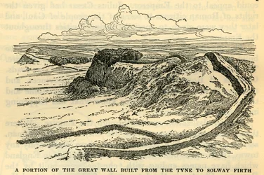 Ein Teil der Großen Mauer, gebaut von Kaiser Hadrian im Jahr 121 n. Chr., von Tyne bis Solway Firth