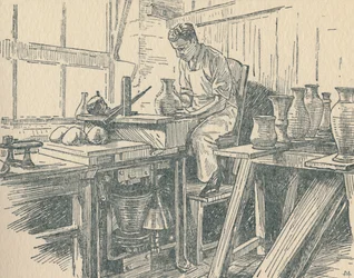 Ein Töpfer bei der Arbeit