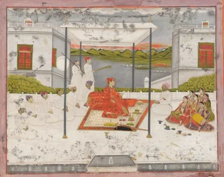 Ein Prinz hält eine Audienz, ca. 1750
