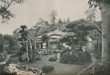 Ein privater Garten in Yokohama, um 1892