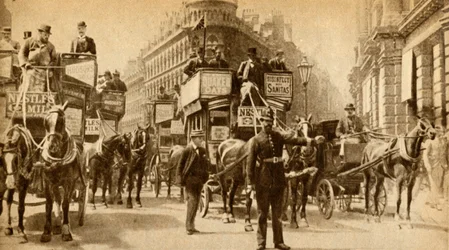 Ein Verkehrsblock im Jahr 1900 - Eine Szene vor dem Mansion House, 1933