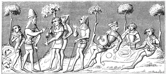 Eine Jagdgesellschaft versammelt sich, 1849