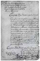 Ein Brief der Niederländischen Ostindien-Kompanie an Willem Adriaan van der Stel, 18. Jahrhundert, 1931