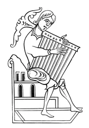 Ein Psalterspieler, 9. Jahrhundert, 1870