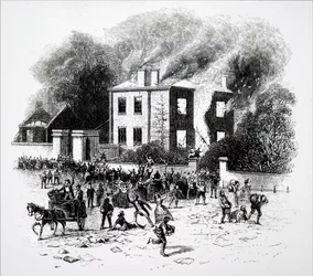 Eine Szene aus den Birmingham-Unruhen von 1791