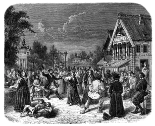 Dorffest in Russland, ca. 1890