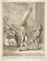 Ein eleganter Herr mit hoher Frisur, Man könnte ihn für einen Senator halten, aber er ist nur ein..., 1720-75