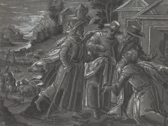 Abraham bewirtet die Engel [verso]