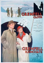 Werbung für Grenfell-Stoff und Regenmäntel, 1937
